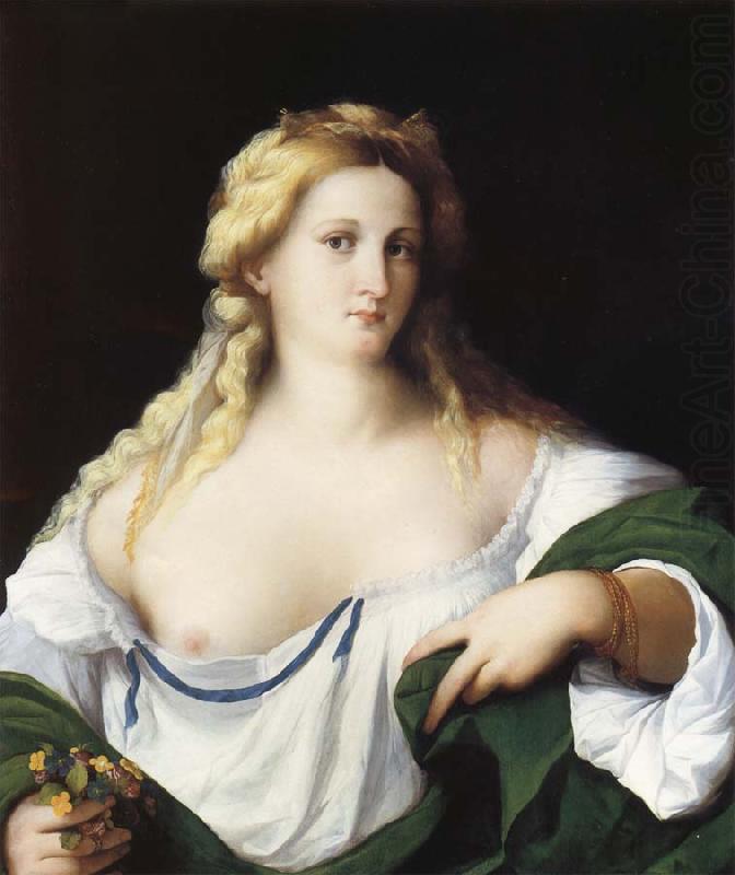 Palma Vecchio Portrait of a Young bride as Flora china oil painting image